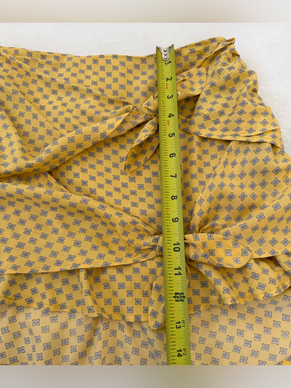 Emory Park Yellow Floral Two Piece Set Crop Top Wrap Skort Boho Small - Picture 9 of 12